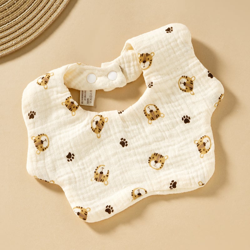 Baby Bib Class A Six-layer Round Children's Bib Cartoon Newborn Anti-spitting Pure Cotton Spring and Summer