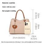 Women's Bags Handbags , Genuine Leather Crossbody Bag - Medium Size, Milk Tea Color, Light Luxury Design