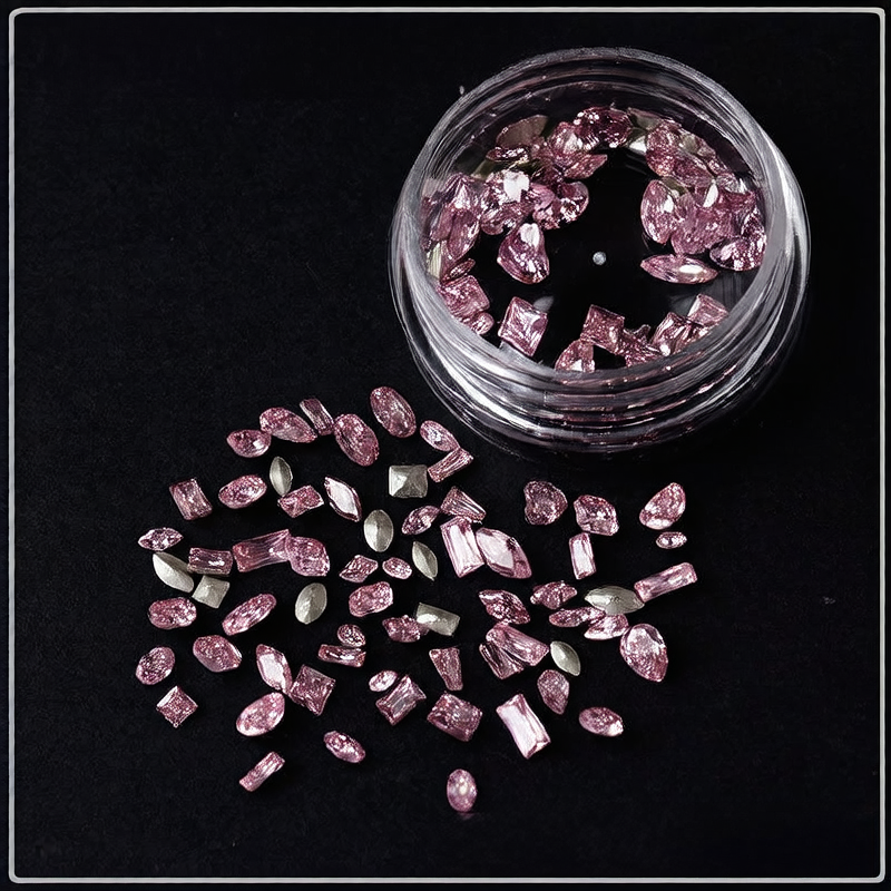 Nail Art mini Small Zircon Plated Bottom Super Flash Shaped White Pointed Bottom Micro Zirconium Mixed Color Diamond Light Luxury Nail Jewelry