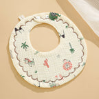 Baby Bib Class A Six-layer Round Children's Bib Cartoon Newborn Anti-spitting Pure Cotton Spring and Summer