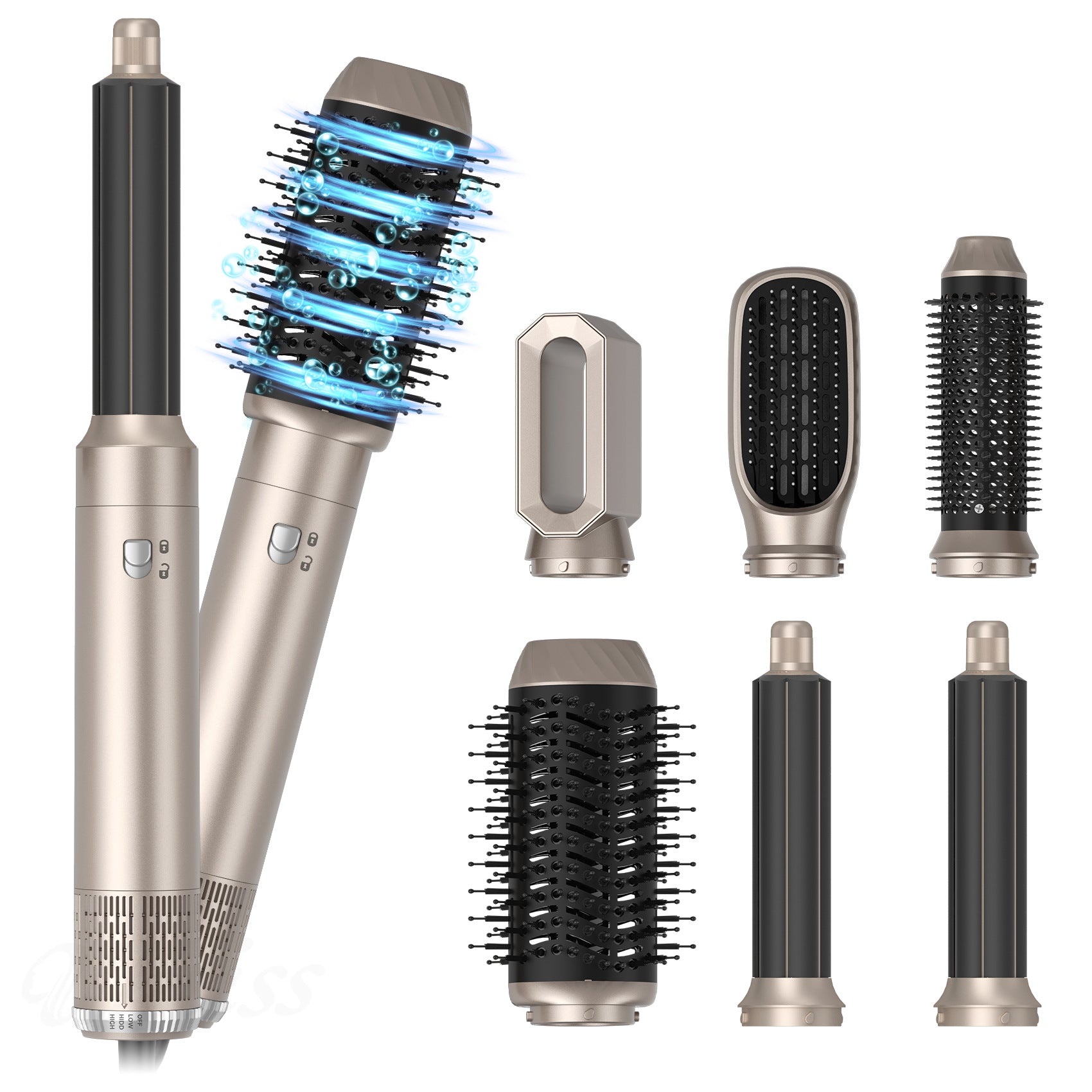 six-in-one noise reduction hair dryer, wind drum, curling iron, all-in-one hair dryer, comb straight hair