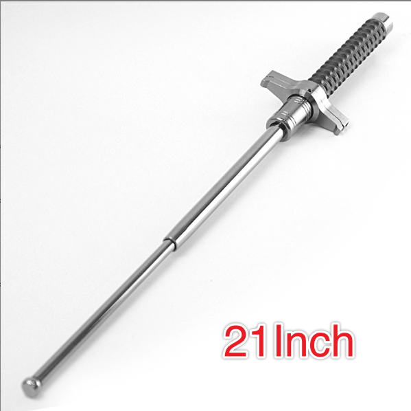 Self-Defense hand guard knife telescopic swing stick swing stick solid 21-inch three-section stick 26-inch titanium black self-defense stick 1 m stick