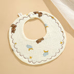 Baby Bib Class A Six-layer Round Children's Bib Cartoon Newborn Anti-spitting Pure Cotton Spring and Summer