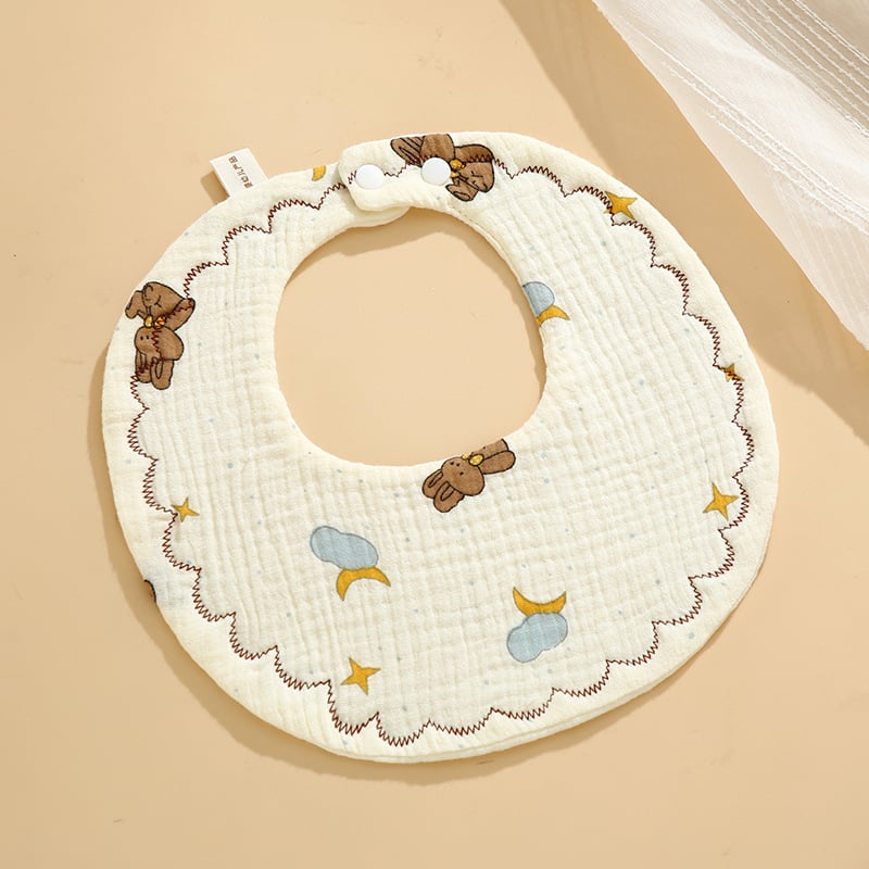 Baby Bib Class A Six-layer Round Children's Bib Cartoon Newborn Anti-spitting Pure Cotton Spring and Summer