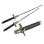 Self-Defense hand guard knife telescopic swing stick swing stick solid 21-inch three-section stick 26-inch titanium black self-defense stick 1 m stick