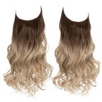 European and American wig one-piece hair quantity multiple U-shaped hair extension female fishing line wig invisible natural long curly hair