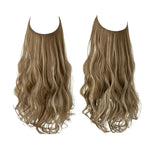 European and American wig one-piece hair quantity multiple U-shaped hair extension female fishing line wig invisible natural long curly hair