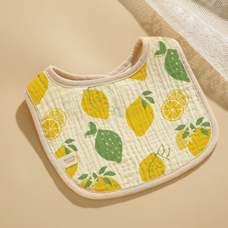 Baby Bib Class A Six-layer Round Children's Bib Cartoon Newborn Anti-spitting Pure Cotton Spring and Summer