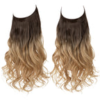 European and American wig one-piece hair quantity multiple U-shaped hair extension female fishing line wig invisible natural long curly hair
