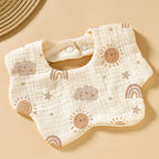 Baby Bib Class A Six-layer Round Children's Bib Cartoon Newborn Anti-spitting Pure Cotton Spring and Summer