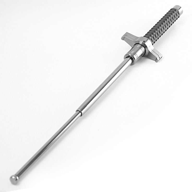 Self-Defense hand guard knife telescopic swing stick swing stick solid 21-inch three-section stick 26-inch titanium black self-defense stick 1 m stick