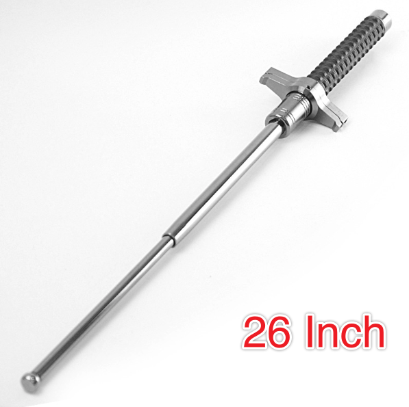Self-Defense hand guard knife telescopic swing stick swing stick solid 21-inch three-section stick 26-inch titanium black self-defense stick 1 m stick