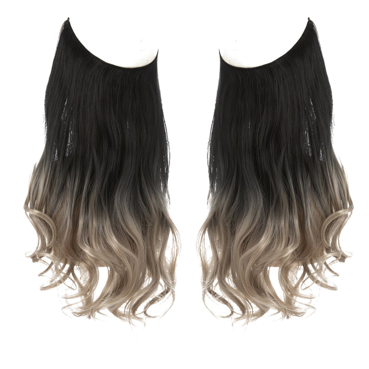 European and American wig one-piece hair quantity multiple U-shaped hair extension female fishing line wig invisible natural long curly hair