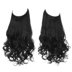 European and American wig one-piece hair quantity multiple U-shaped hair extension female fishing line wig invisible natural long curly hair