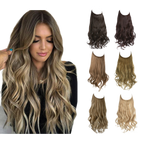 European and American wig one-piece hair quantity multiple U-shaped hair extension female fishing line wig invisible natural long curly hair
