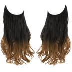 European and American wig one-piece hair quantity multiple U-shaped hair extension female fishing line wig invisible natural long curly hair