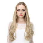 European and American wig one-piece hair quantity multiple U-shaped hair extension female fishing line wig invisible natural long curly hair